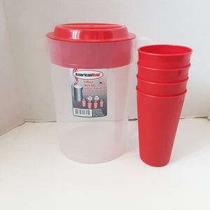 AMERICAN MAID Large Pitcher and Tumblers Family Set NEW